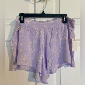 Bp. Nordstrom Lilac Purple White Floral Pull On Pajama Shorts Size XL NWT